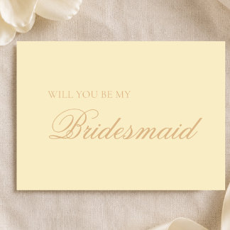 Modern Simple Butter Yellow Bridesmaid Proposal Card