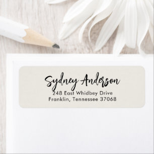 Modern Simple Calligraphy Return Address
