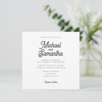 Modern Simple Calligraphy Script Wedding Invitatio