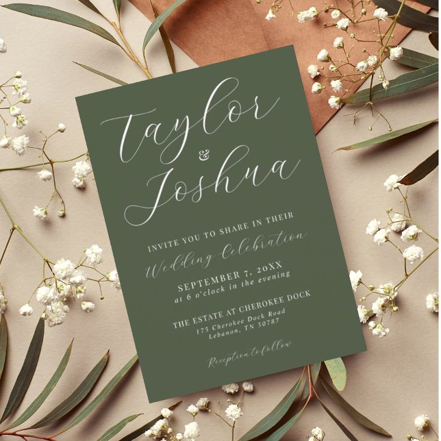 Modern Simple Calligraphy Wedding Invitation  (Creator Uploaded)