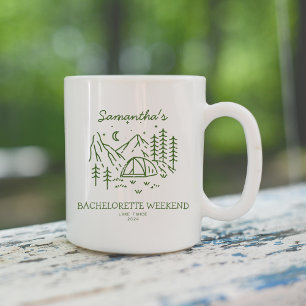 Modern Simple Camping Bachelorette Party Nature Coffee Mug