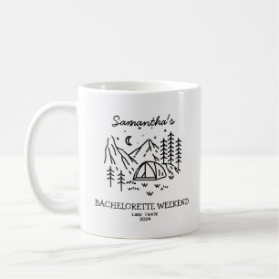 Modern Simple Camping Bachelorette Party Nature Coffee Mug
