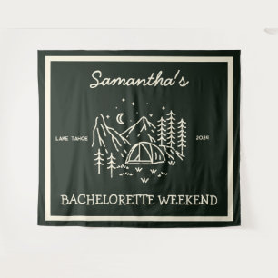Modern Simple Camping Bachelorette Party Nature Tapestry