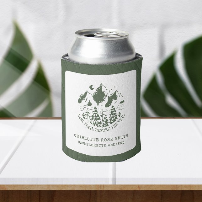 Modern Simple Camping Weekend Bachelorette Party Can Cooler (Creator Uploaded)