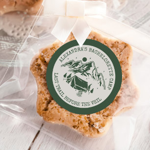 Modern Simple Camping Weekend Bachelorette Party Classic Round Sticker