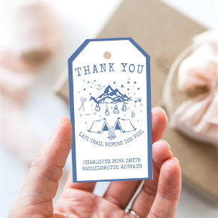 Modern Simple Camping Weekend Bachelorette Party Gift Tags