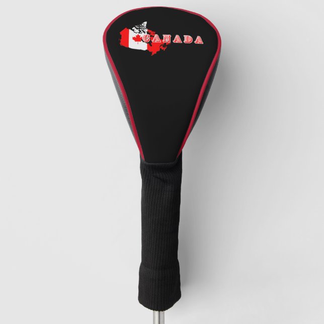 Modern Simple Canadian Canada Script map Flag  Golf Head Cover (Front)