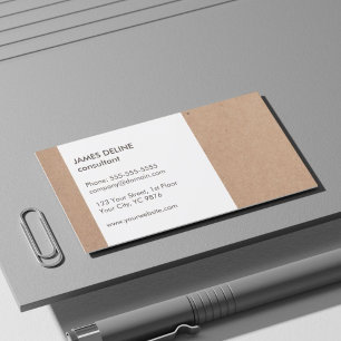 Modern Simple Cardboard White Consultant Business Card