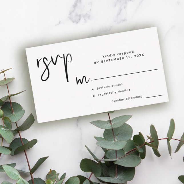 Modern simple casual script wedding rsvp card (Creator Uploaded)