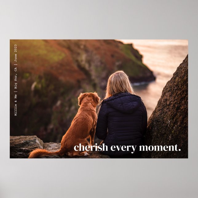 Modern Simple Cherish Memory Custom One Photo Poster (Front)