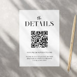 Modern Simple Chic Black and White Wedding Enclosure Card<br><div class="desc">Modern wedding invitation enclosure card featuring elegant chic design and minimalist style.</div>