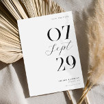 Modern Simple Chic Black and White Wedding Save The Date<br><div class="desc">Modern wedding save the date cards featuring elegant chic design and minimalist style in black and white colour.</div>
