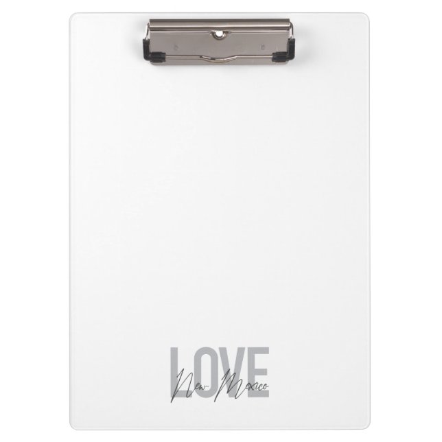 Modern, simple, chic, cool design Love New Mexico Clipboard (Front)