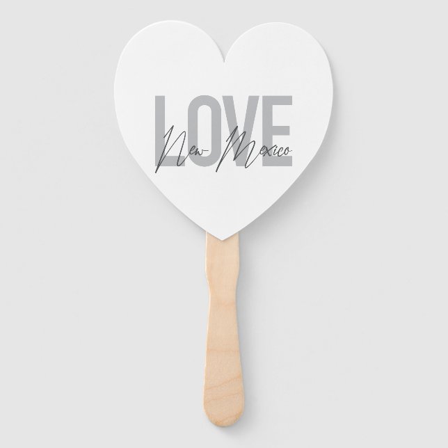 Modern, simple, chic, cool design Love New Mexico Hand Fan (Front)