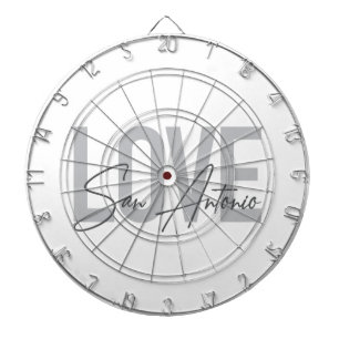 Modern, simple, chic, cool design Love San Antonio Dartboard