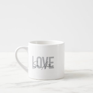 Modern, simple, chic, cool design Love San Antonio Espresso Cup