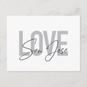 Modern, simple, chic, cool design Love San Jose Postcard