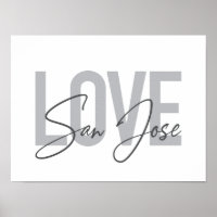 Modern, simple, chic, cool design Love San Jose