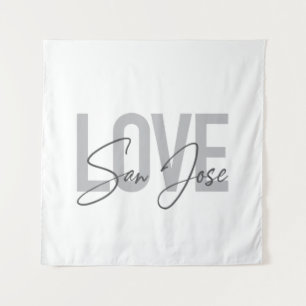 Modern, simple, chic, cool design Love San Jose Tapestry