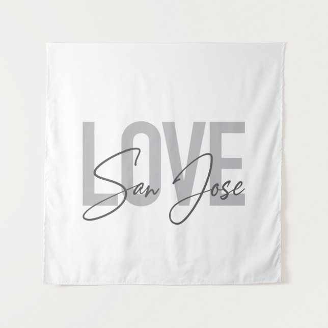 Modern, simple, chic, cool design Love San Jose Tapestry (Front)