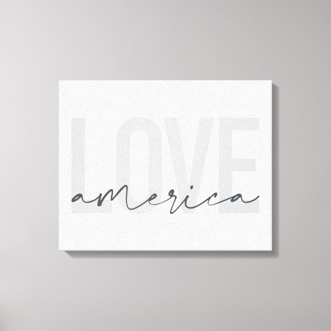Modern, simple, chic, cool design of Love America Canvas Print (Front)