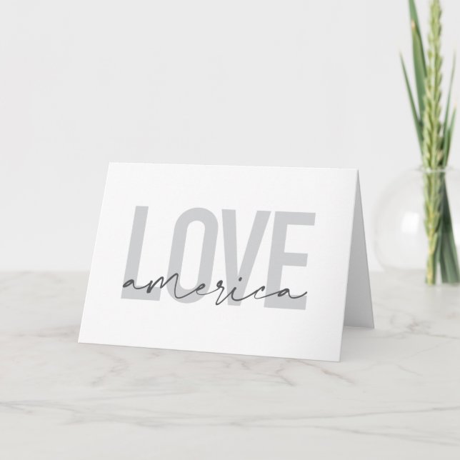 Modern, simple, chic, cool design of Love America Card (Front)