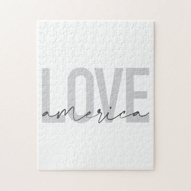 Modern, simple, chic, cool design of Love America Jigsaw Puzzle (Vertical)