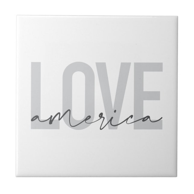 Modern, simple, chic, cool design of Love America Tile (Front)