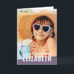 Modern Simple Chic Custom Photo Birthday Greeting Card<br><div class="desc">Design is modern and simple. Add a custom photo of the birthday celebrant and add his/her name,  add a custom message</div>