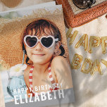 Modern Simple Chic Custom Photo Birthday Greeting Card<br><div class="desc">Design is modern and simple. Add a custom photo of the birthday celebrant and add his/her name,  add a custom message</div>