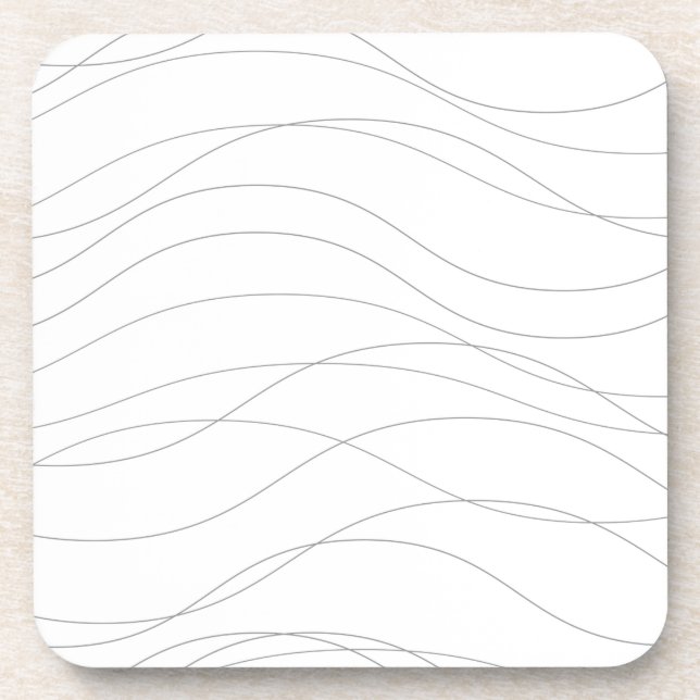 Modern, simple, chic, elegant wavy graphic lines coaster (Front)