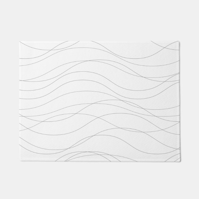 Modern, simple, chic, elegant wavy graphic lines doormat (Front)