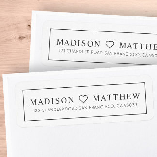 Modern Simple Chic Heart Return Address