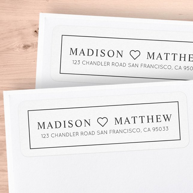 Modern Simple Chic Heart Return Address (Creator Uploaded)