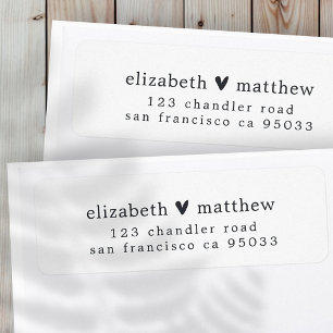 Modern Simple Chic Minimal Heart Return Address