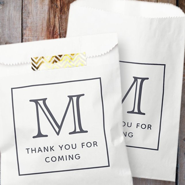 Modern Simple Chic Monogram Thank You For Coming Favour Bags (Creator Uploaded)