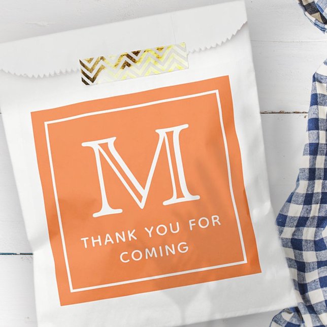 Modern Simple Chic Monogram Thank You For Coming Favour Bags (Creator Uploaded)