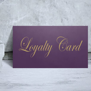Modern Simple Chic Purple Faux Gold Loyalty Card