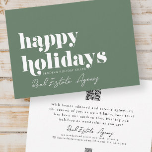 Modern Simple Chic Real Estate Business Holiday Card