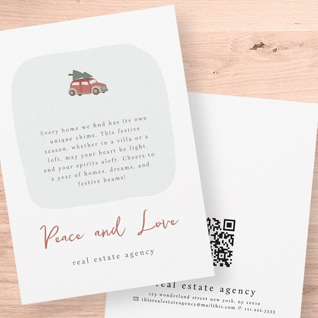 Modern Simple Chic Real Estate Business Holiday Card (Creator Uploaded)