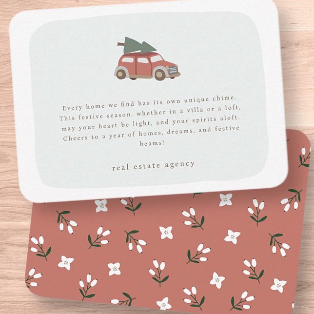 Modern Simple Chic Real Estate Business Holiday Card (Creator Uploaded)