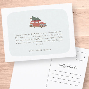 Modern Simple Chic Real Estate Business Holiday Postcard