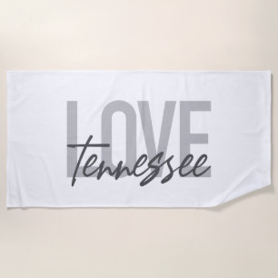Modern, simple, chic, urban design Love Tennessee Beach Towel