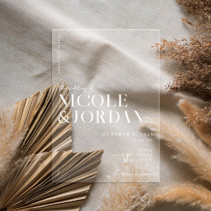 Modern Simple Chic Wedding Acrylic Invitations