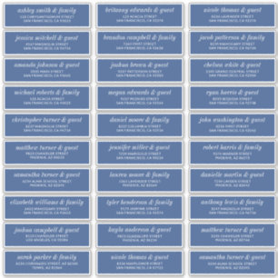 Modern Simple Chic Wedding Guest Names Address