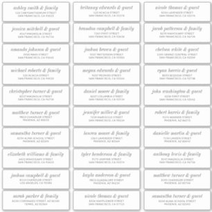 Modern Simple Chic Wedding Guest Names Address