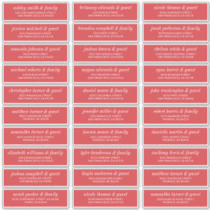 Modern Simple Chic Wedding Guest Names Address