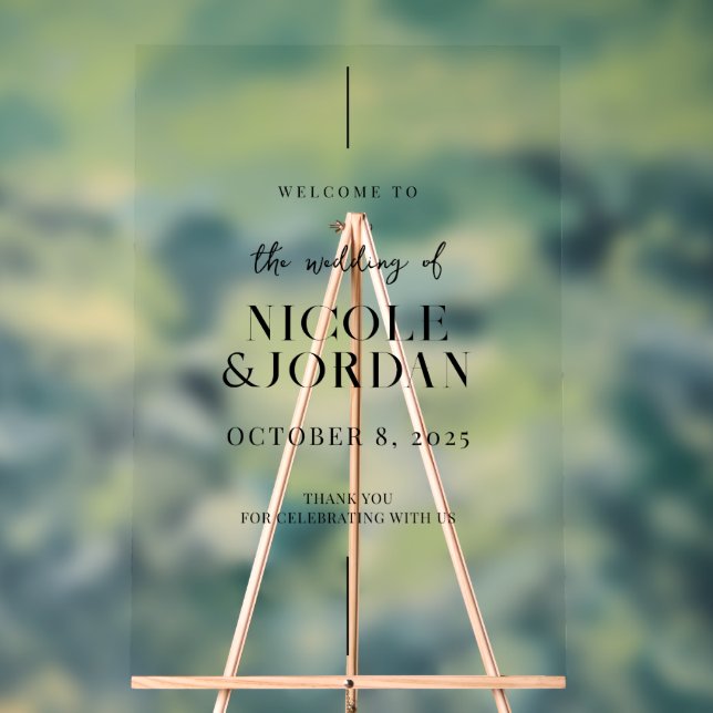 Modern Simple Chic Wedding Welcome Acrylic Sign (Neutral)