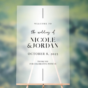 Modern Simple Chic Wedding Welcome Acrylic Sign