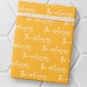 Modern Simple Chic Your Family Name Pattern Wrapping Paper